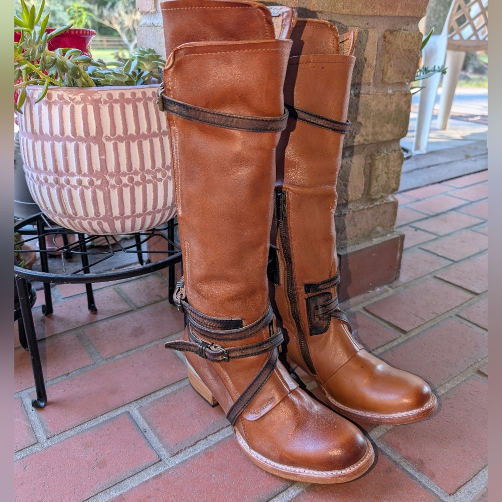 Freebird by Steven 'GIA' Mid Calf Boots TAN/CAMEL size 7 - Picture 3 of 11